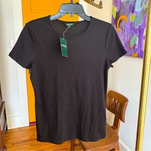 Lauren Ralph Lauren Black Large Women’s Tee New With Tags